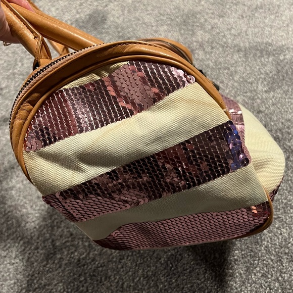 Betsey Johnson Purse with Canvas and Blush Sequins - Picture 3 of 10